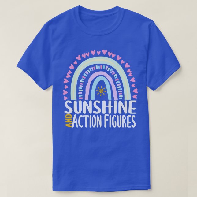 Sunshine and Action Figures Cute Rainbow Gift for  T-Shirt (Design Front)