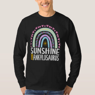 Sunshine And Ankylosaurus Cute Rainbow Graphic Wom T-Shirt