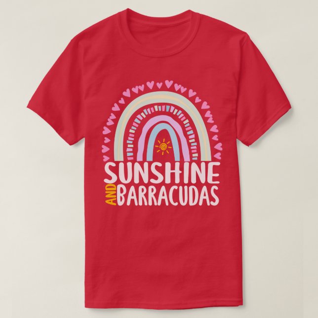 Sunshine and Barracudas Cute Rainbow Gift for Wome T-Shirt (Design Front)