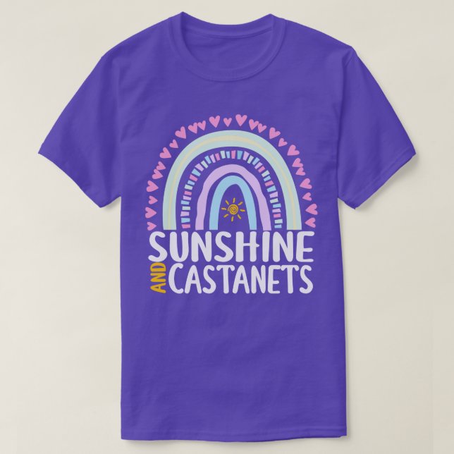 Sunshine and Castanets Cute Rainbow Gift for Women T-Shirt (Design Front)