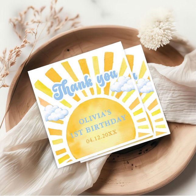 Sunshine and Clouds Birthday Party  Napkin (Creator Uploaded)