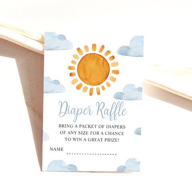 Sunshine And Clouds Diaper Raffle Enclosure Card (Creator Uploaded)