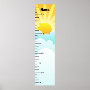 Sunshine and Clouds Growth Chart Add Child's Name