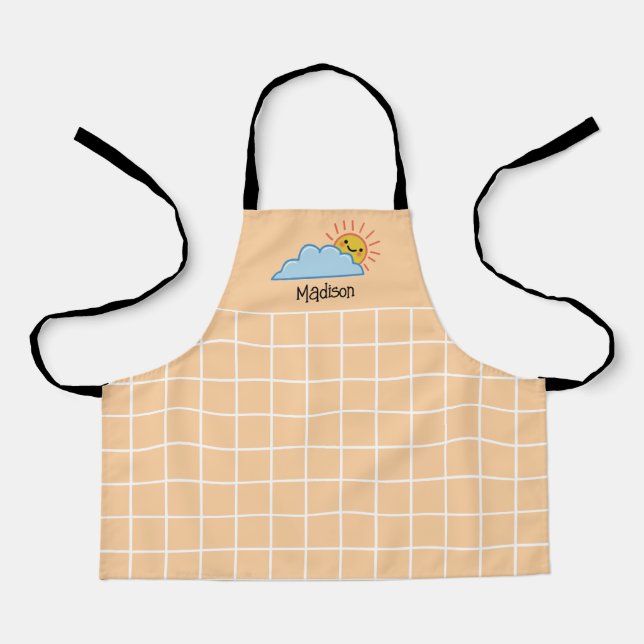 Sunshine And Clouds Personalised Apron (Front)