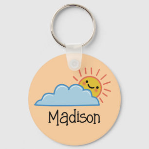 Sunshine And Clouds Personalised Key Ring