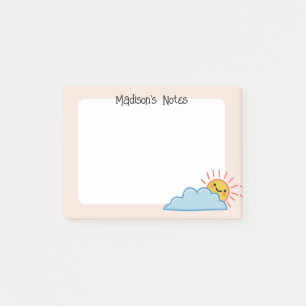 Sunshine And Clouds Personalised Post-it Notes