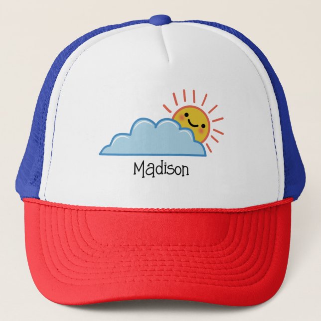 Sunshine And Clouds Personalised Trucker Hat (Front)