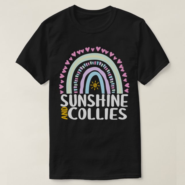 Sunshine and Collies Cute Rainbow Gift for Womens  T-Shirt (Design Front)