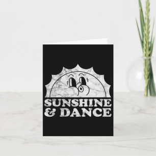 Sunshine And Dance Retro Vintage Sun Dancing Dance Card