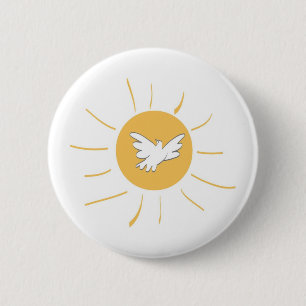 Sunshine and Dove 6 Cm Round Badge