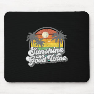 Sunshine And Good Wine Beach Retro 70s Vintage Vac Mouse Mat