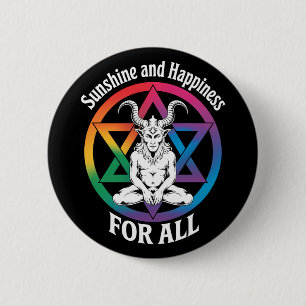 Sunshine And Happiness For All Satan LGBTQ Pride 6 Cm Round Badge