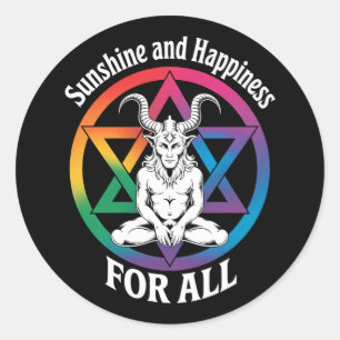 Sunshine And Happiness For All Satan LGBTQ Pride Classic Round Sticker