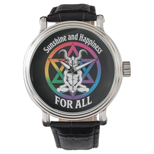 Sunshine And Happiness For All Satan LGBTQ Pride Watch (Front)