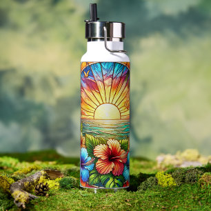 Sunshine and Hibiscus Tropical Water Bottle