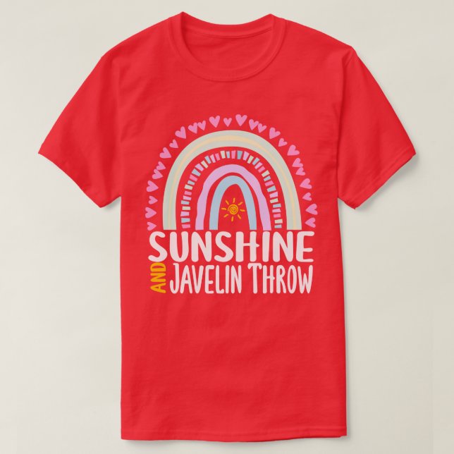 Sunshine and Javelin Throw Cute Rainbow Gift for W T-Shirt (Design Front)