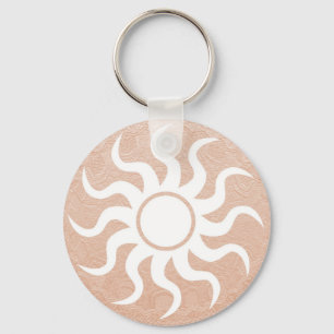 SUNSHINE and Jewels on Golden Embossed Foil Key Ring