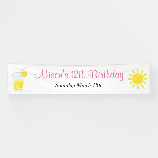 Sunshine and Lemonade Birthday Banner (Horizontal)