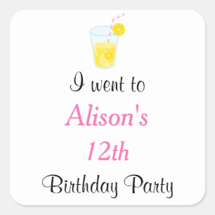 Sunshine and Lemonade Birthday Square Sticker