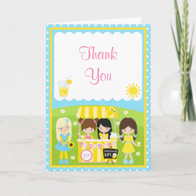 Sunshine and Lemonade Birthday Thank You (Front)