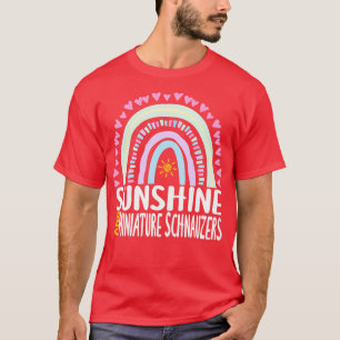 Sunshine and Miniature Schnauzers Cute Rainbow Gif T-Shirt