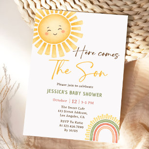 Sunshine And Rainbow Baby Shower Invitation