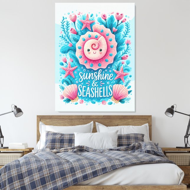 Sunshine and SeaShells Canvas Print (Insitu(Bedroom))