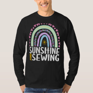 Sunshine And Sewing Cute Rainbow Graphic Womens Ki T-Shirt