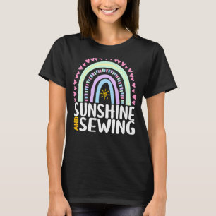 Sunshine And Sewing Cute Rainbow Graphic Womens Ki T-Shirt