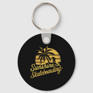 Sunshine And Skateboarding Shirt For Skater Summer Key Ring