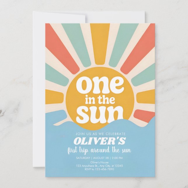 Sunshine and Smiles One Year Celebration  Invitation (Front)