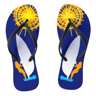 Sunshine and surfing unique flip flops