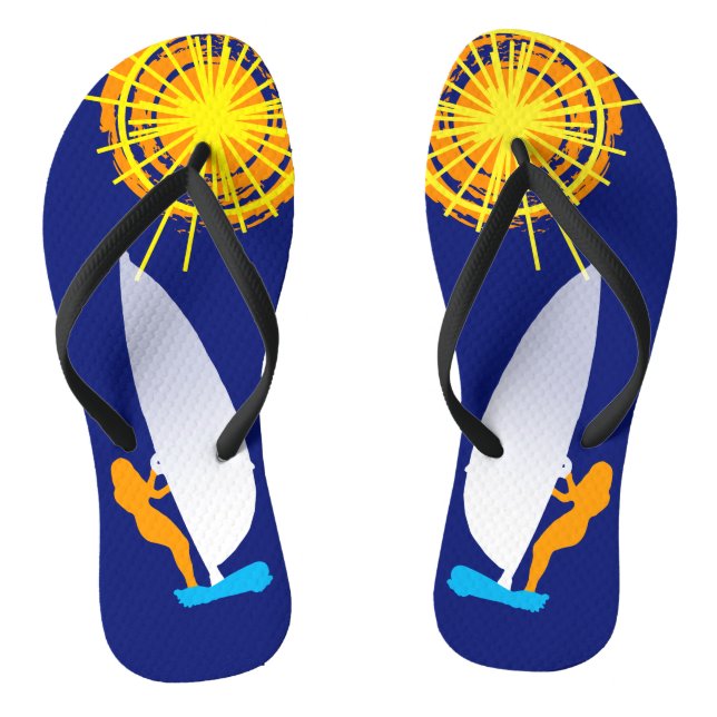 Sunshine and surfing unique flip flops (Footbed)