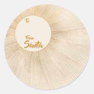 Sunshine, Astrological, Gold, Sun Rays, TO FROM Classic Round Sticker