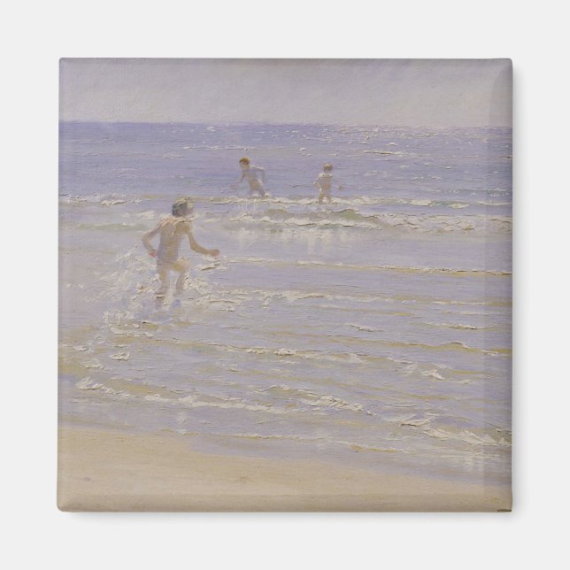 Sunshine at Skagen: Boys Swimming, 1892 Magnet (Front)