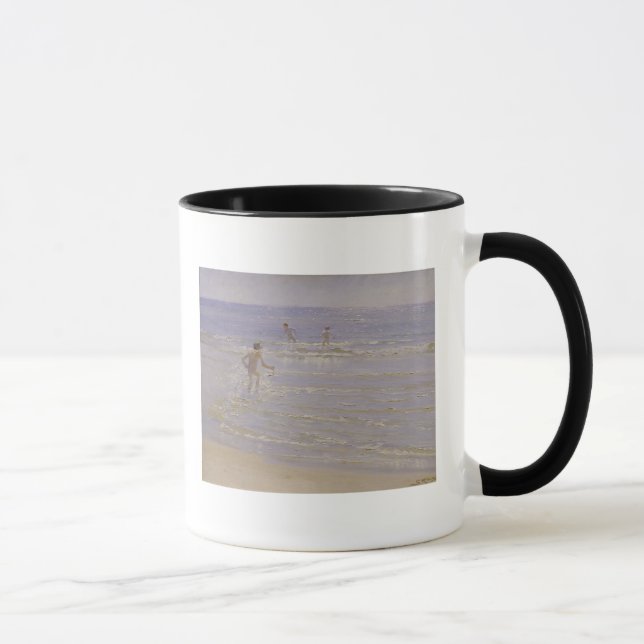 Sunshine at Skagen: Boys Swimming, 1892 Mug (Right)