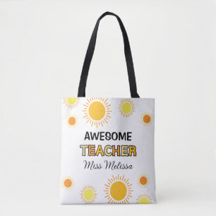 Sunshine Awesome Teacher Gift Best Teacher Tote Bag