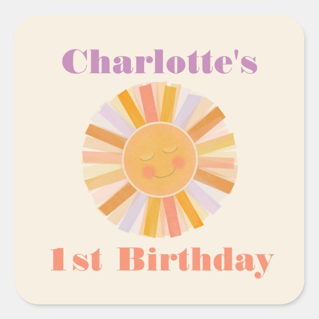 Sunshine Baby Art Square Sticker (Front)