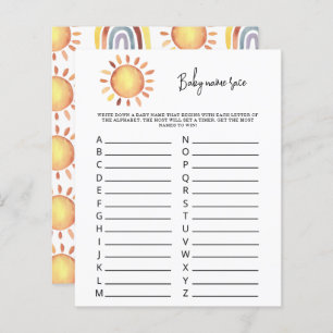 Sunshine Baby name race game