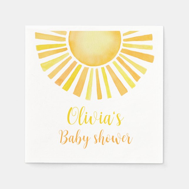 Sunshine baby shower, A little ray of sunshine Napkin (Front)