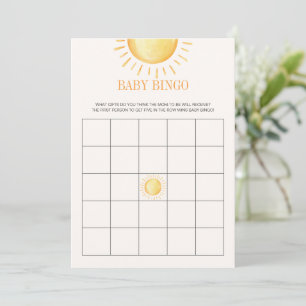 Sunshine Baby Shower Bingo Game Invitation