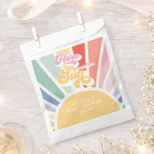 Sunshine Baby Shower Boho Retro Rainbow Sunshine Favour Bags