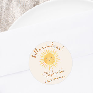 Sunshine Baby Shower  Classic Round Sticker