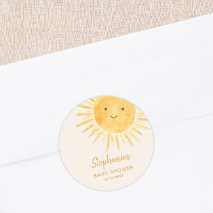 Sunshine Baby Shower  Classic Round Sticker