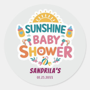 Sunshine Baby Shower Classic Round Sticker