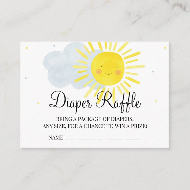 Sunshine Baby Shower Diaper Raffle Insert (Front)