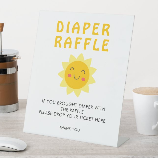 Sunshine Baby Shower Diaper Raffle Sign (In SItu)