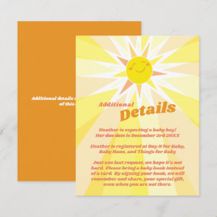 Sunshine Baby Shower Enclosure Card
