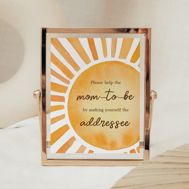 Sunshine Baby Shower Envelope Station Poster (A Little Ray of Sunshine Baby Shower Envelope Station Sign)