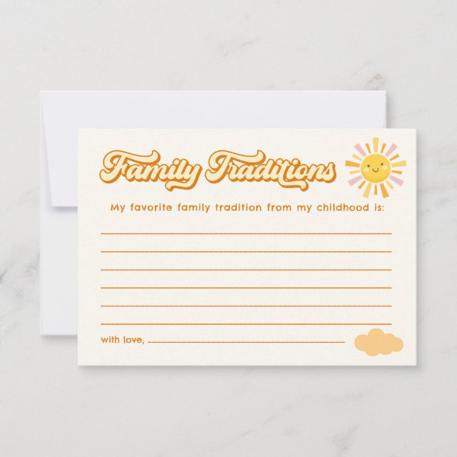 Sunshine Baby Shower Family Traditions Card (Front)